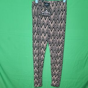 Angie Black and Tan Chevron Leggings